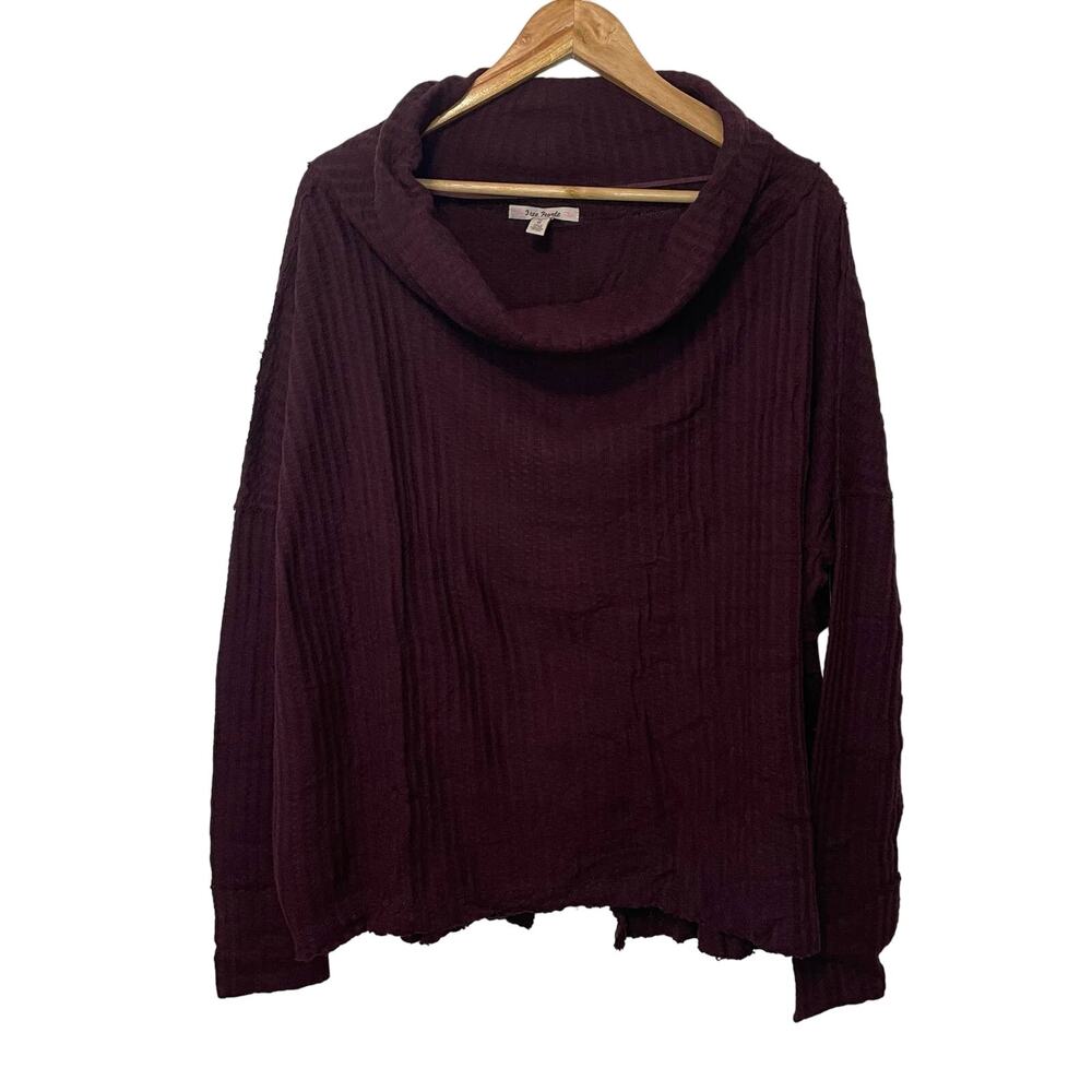 Free People Juicy Long Sleeve M Date Night Waffle Knit Cowl Neck Dolman Sleeve - Picture 2 of 7